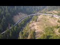 Aerial view: Cantara Loop with a CP grain train 9/1/2017