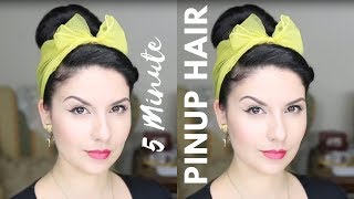 Peinado Pinup en 5 Minutos Con Bufanda | 5 Minute Pinup Hair with Scarf  ♥ Nena Moreno