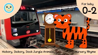 Hickory, Dickory, Dock Jungle Animals Nursery Rhyme For Baby Ages 0-2 Years
