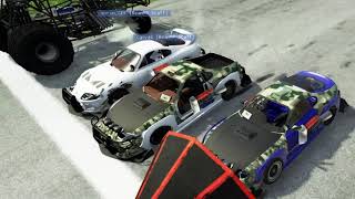 We Raced RANDOMLY GENERATED Cars Down CrashHard 2.0 Slope Of Death! - BeamNG Multiplayer