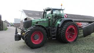 GRAS KUIL AANRIJDEN MET EEN FENDT 930 HOLARAS KUILVERDELER FENDT 916 BERGMAN OPRAAPWAGEN