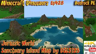 Jurassic World Sanctuary Island Map by DSL3125 Bedrock PE 4K60FPS Minecraft Dinosaurs Ep428 screenshot 3