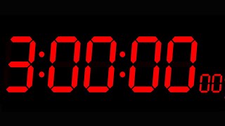 3 Hour Timer No Music Big Digit Red Color 3 Hour Timer 180 Minute Timer No Mid-Video Ads