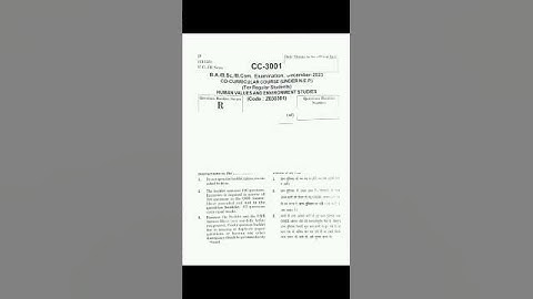 CCSU Meerut | BA|BSc|BCom 3rd Sem | CoCurricular(Z030301T) | NEP 2020 | Answer Key | PYQs | 2023 |📚✨