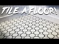 Tiling a Bathroom Floor! - YouTube