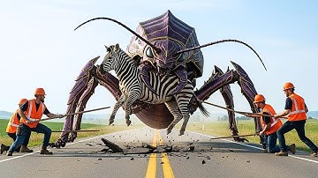 Heroic Rescue Team Fights to Save a Lonely Zebra from Giant Bug Terrifying Attack