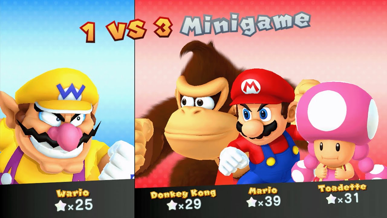 Mario Party 10 - Mario vs Wario vs Toadette vs Donkey Kong - Haunted Trail