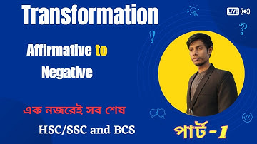 Transformation of sentences. Part-1.Affirmative to Negative