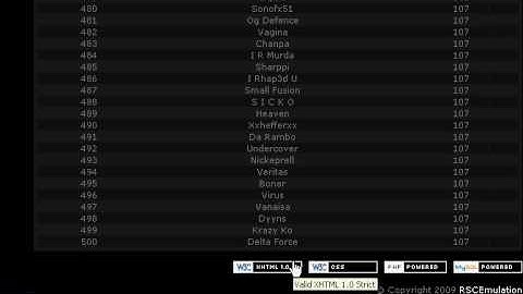 RSCEmulation Highscores