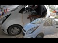 Painting Chevrolet Spark With Door and Bumpers Damage