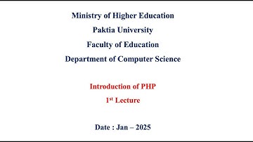 PHP introduction in Pashto 1st lecture