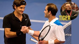 When Roger Federer & Pete Sampras Entertained Tiger Woods || 3 GOATs