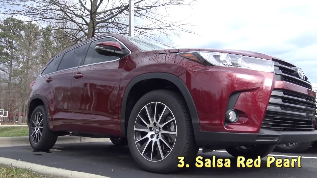 2017 Toyota Highlander - All 9 Color Choices