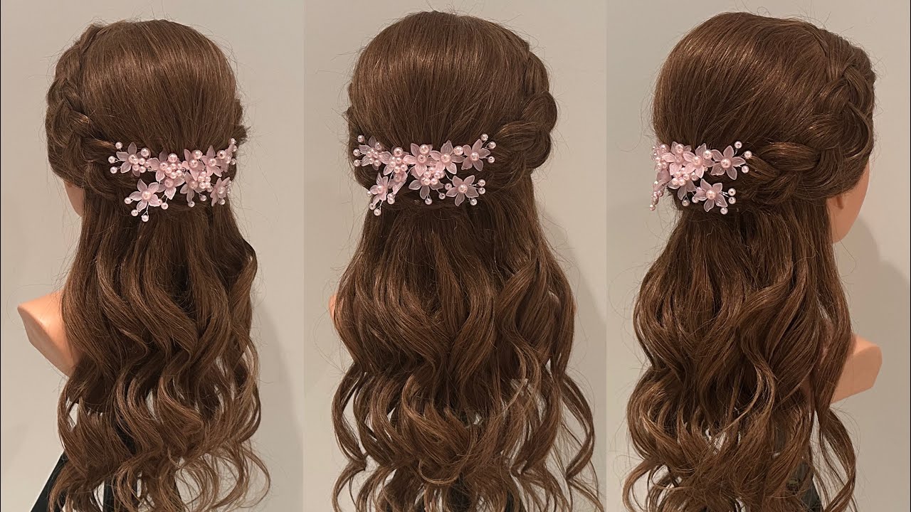 ถักเปียครึ่งหัว ทรงผมออกงาน สำหรับผมยาว | Wedding & Prom Hairstyles | Open longhair style for party