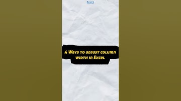 4 Simple Ways to Adjust Column Width in Excel | Excel Shortcuts Series | Brainz Academy