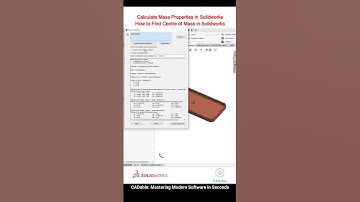 Calculate Mass Properties in Solidworks - How to Find Centre of Mass in Solidworks #solidworksmass