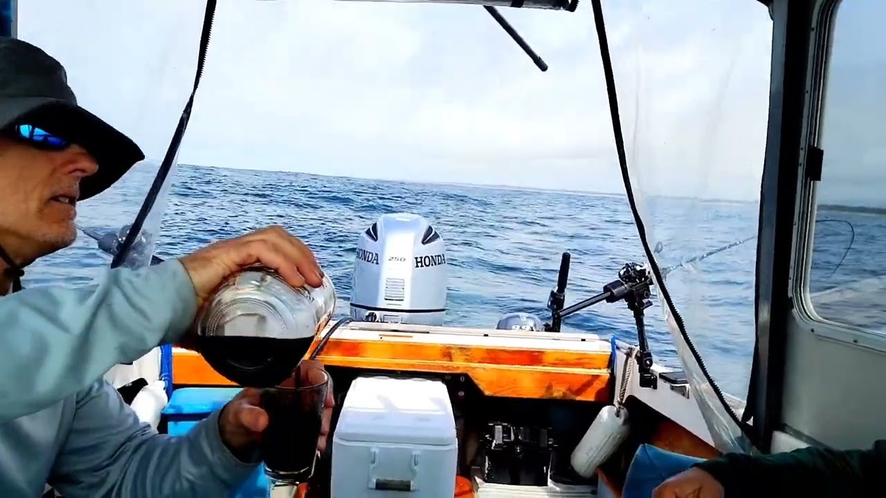 two friends fishing the Pacific Ocean