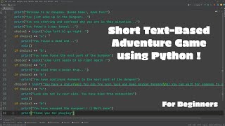 How To Code An Easy Text-Based Adventure Game With Python - Programming Tutorial For Beginners