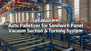Automatic Sandwich Panel Stacking Machine | Vacuum Suction & Turning System for Lebanon Customer