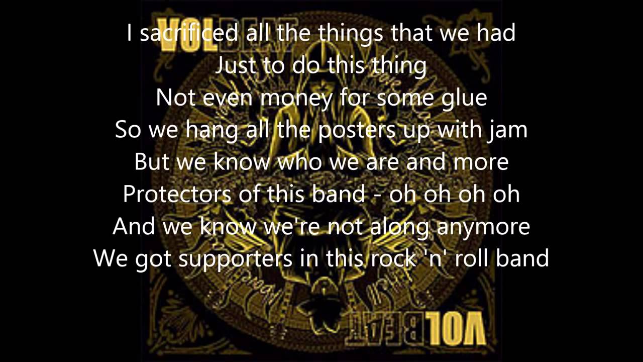 Volbeat Thanks Lyrics Youtube