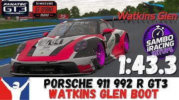 iRacing Porsche GT3 Watkins Glen Boot Guide 1:43.3 - How to GT3 Watkins Glen Track Guide & Setup