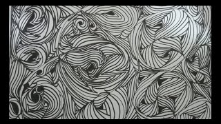 Simple black and white abstract drawing technique