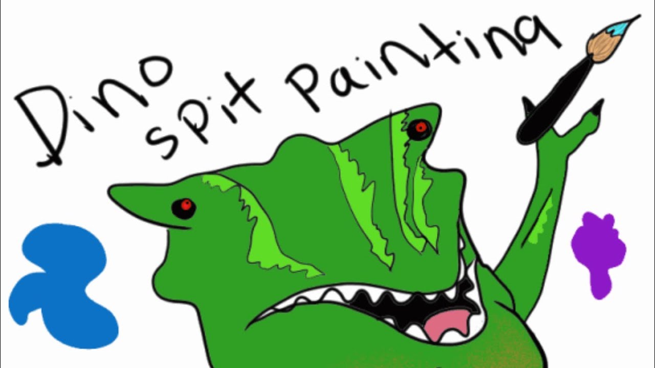 Dino spit painting animated - YouTube