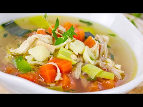 Keto Chicken Soup - شوربه فراخ بالخضار - اكلات كيتو سهلة