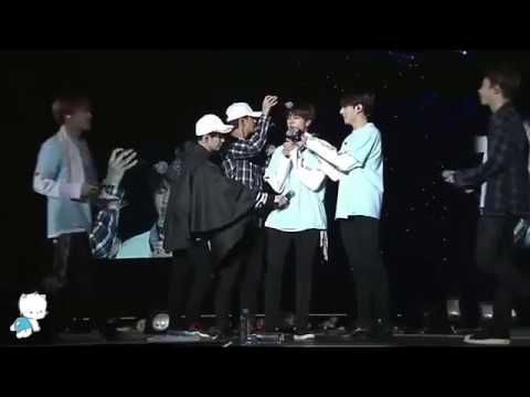 bts members surround jin as he sings the last chorus of good day