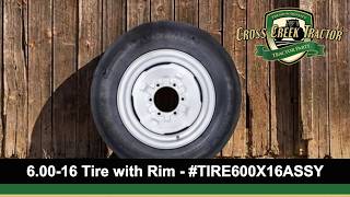 TIRE600X16ASSY 6.00-16 Tire with Rim | Compatible with Case-IH, Ford & John Deere Tractors