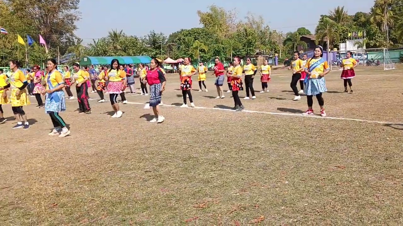 กลุ่มนางรำจิตอาสาเต้นบาสโลบแอบฝัน เปิดงานกีฬา อบต.กุดฉิม 25/1/2568