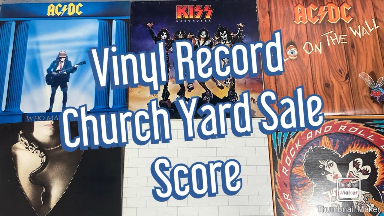 I Score Vinyl Records When I Stumble Upon a Church Yard Sale Kiss AC/DC Led Zeppelin Pink Floyd…..