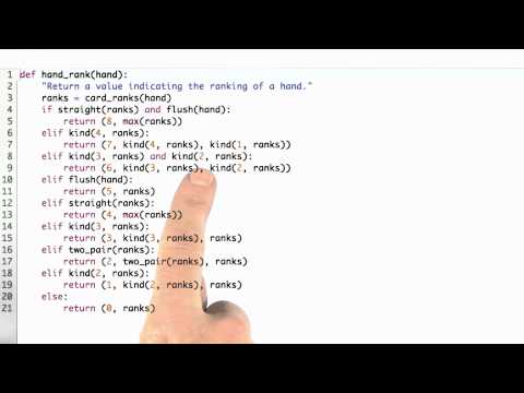 Writing Hand Rank Solution - Design of Computer Programs