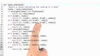 Writing Hand Rank Solution - Design of Computer Programs