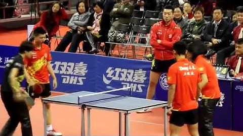 Zhang Jike Li Xioxia & Ding Ning MA LONG on a Mini Table. Show TT