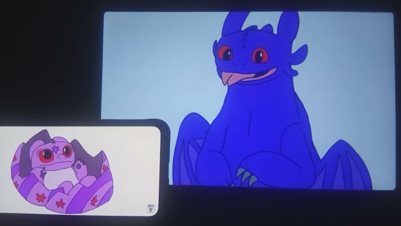 Nicholas (Me) (Night Fury) Sees Luzbela (Light Fury Hatchling) First Time