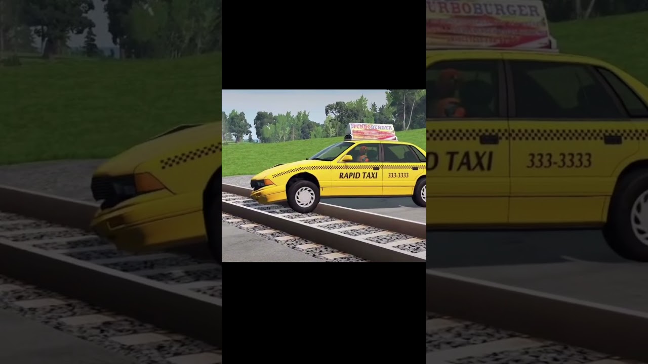 Taxi vs Train - BeamNG Drive
