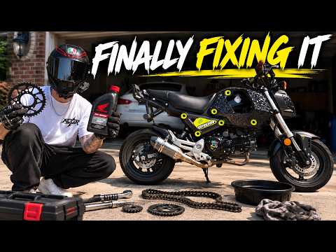 Fixing My Broken Honda Grom - Sprockets, Chain, Oil change