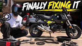 Fixing My Broken Honda Grom - Sprockets, Chain, Oil change