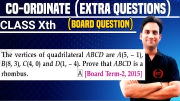 The vertices of quadrilateral ABCD are A(5,-1), B(8,3), C(4,0) and D(1,-4). Prove that ABCD is a