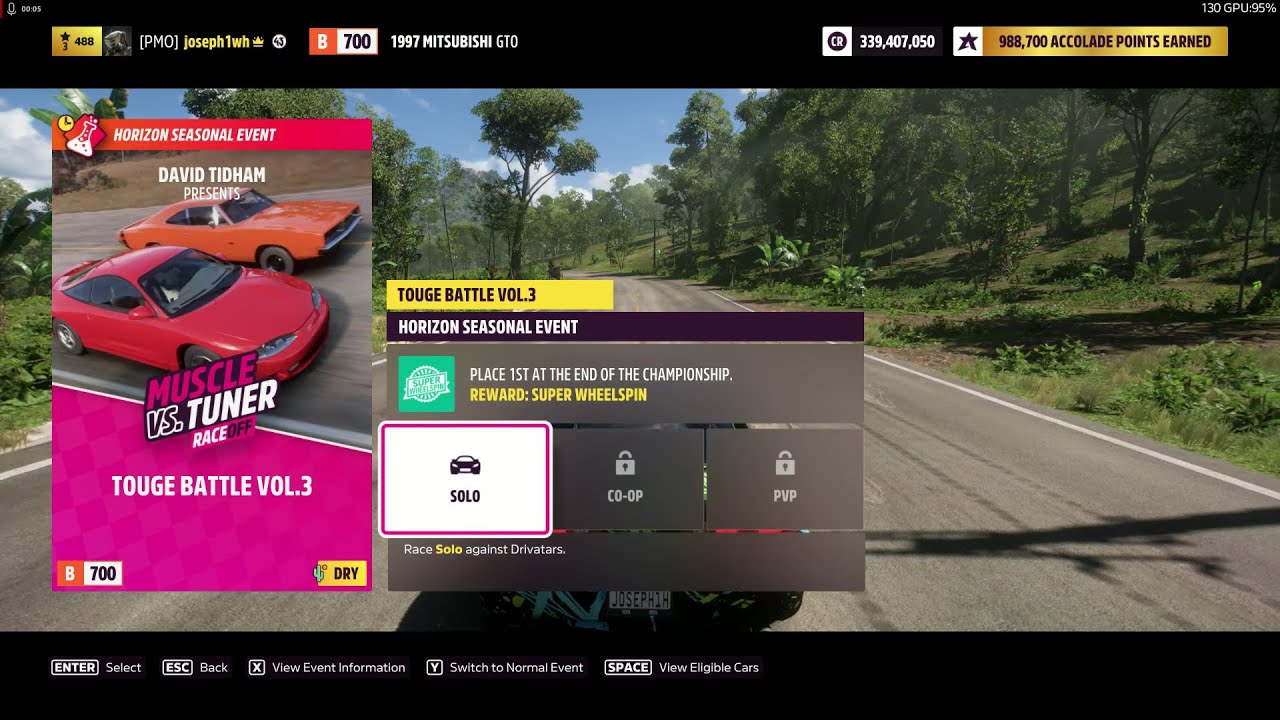 Forza Horizon 5 Series 28 Winter Week 4 - Event Lab: Touge Battle Vol.3 - 1997 Mitsubishi GTO