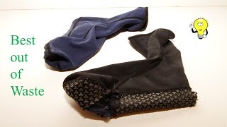 Best Out Of Waste Old Socks Diycoaster From Old Socks Recycled Arts And Crafts