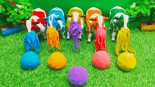 🐄 Cow Eating Colourfull Candy Balls 🍬 | Most Satisfying Animal Video 😍| @TrukOleng7 @wadidau77 