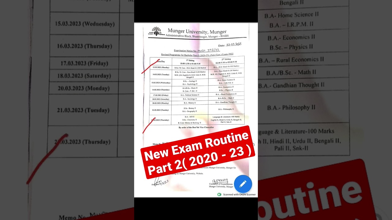 Munger University Part 2 Exam Routine (2020-23) 