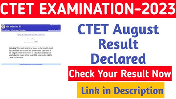 CTET August 2023 Result Declared||Check Your Result Now||Jobless Family||
