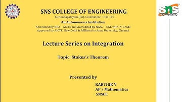 Integration Lecture Series - 8| Karthik V | SNS Institutions
