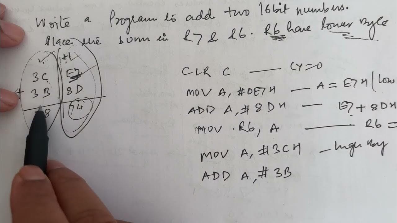 Write a Program To add two 16-bit numbers. Store the sum in R7 and R6 ...