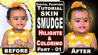 How to Make Digital painting in Photoshop Tamil Part - 1 | Coloring And Skin  Smudge |  @AnujDigital