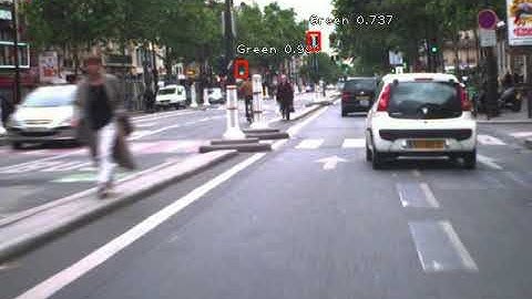 Traffic light detection on Lara images with retinanet model.