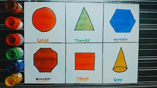 shapes name, Triangle, circle, cone ,square etc.|| ABCD MATCHING, all shapes name in English.